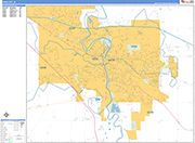 Iowa City  Wall Map Basic Style